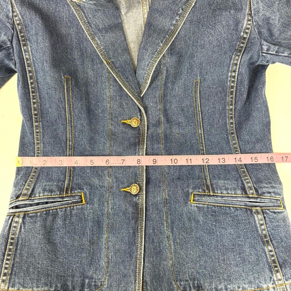 Anne Klein vintage denim tailored denim blazer, Bloomingdale’s y2kSz 6 Petite - Picture 11 of 17